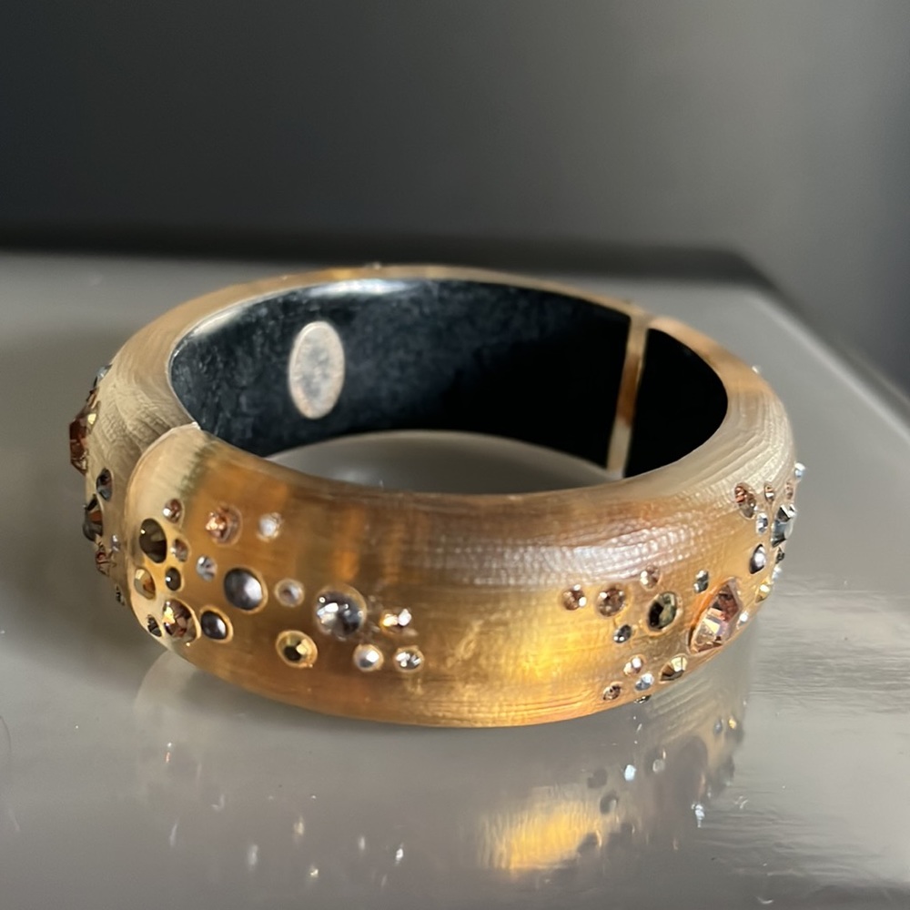 Alexis Bittar Lucite Crystal Hinged Bangle Bracelet * - Picture 12 of 15